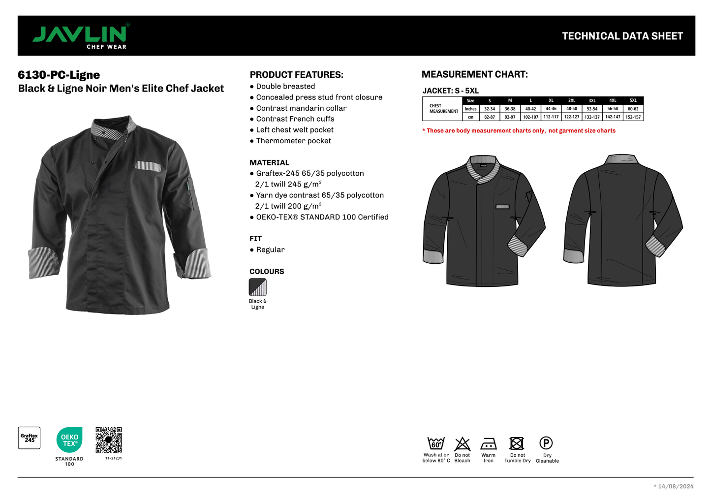 Black & Ligne Noir Elite Women's Chef Jacket