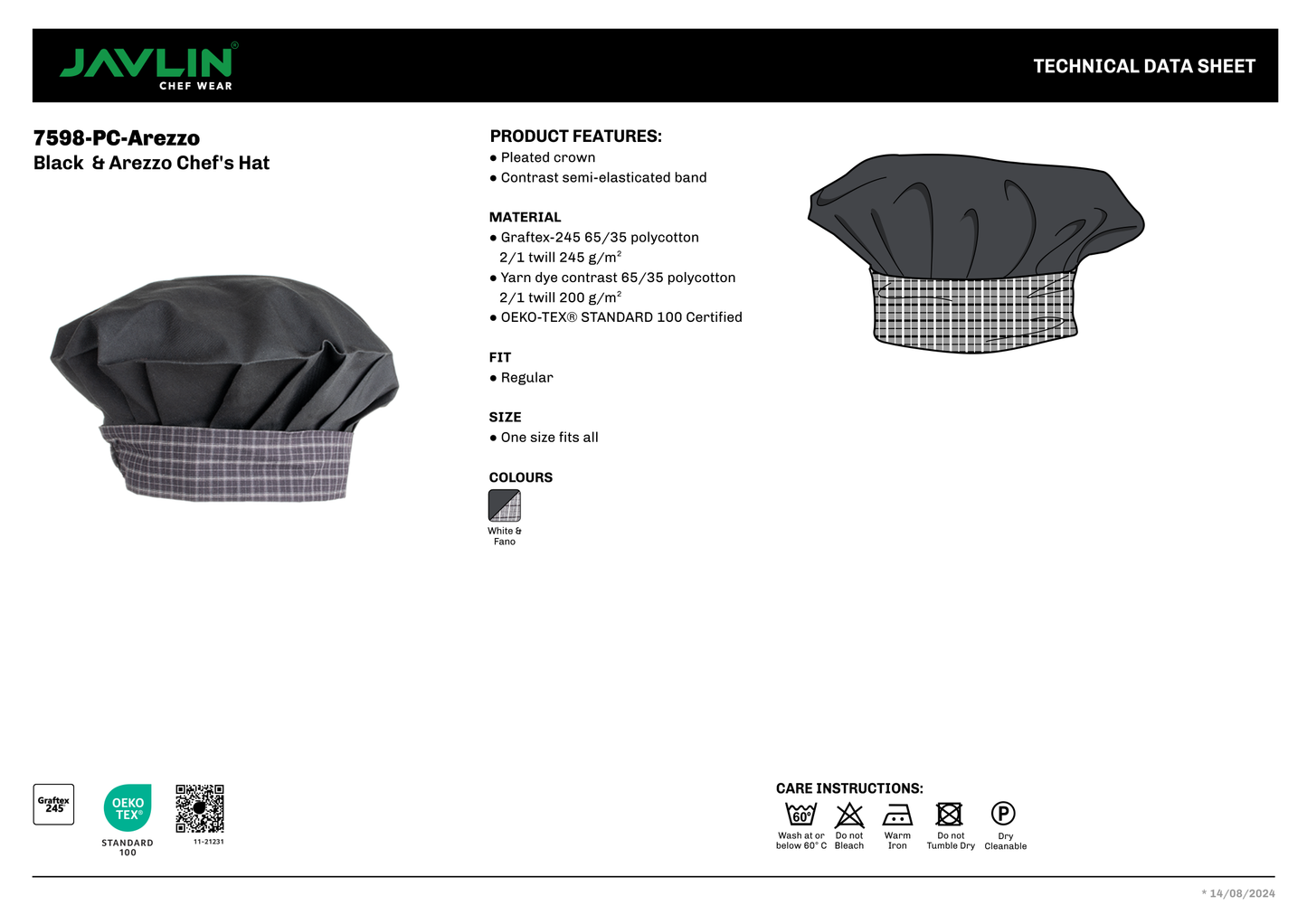 Black & Arezzo Chef’s Hat