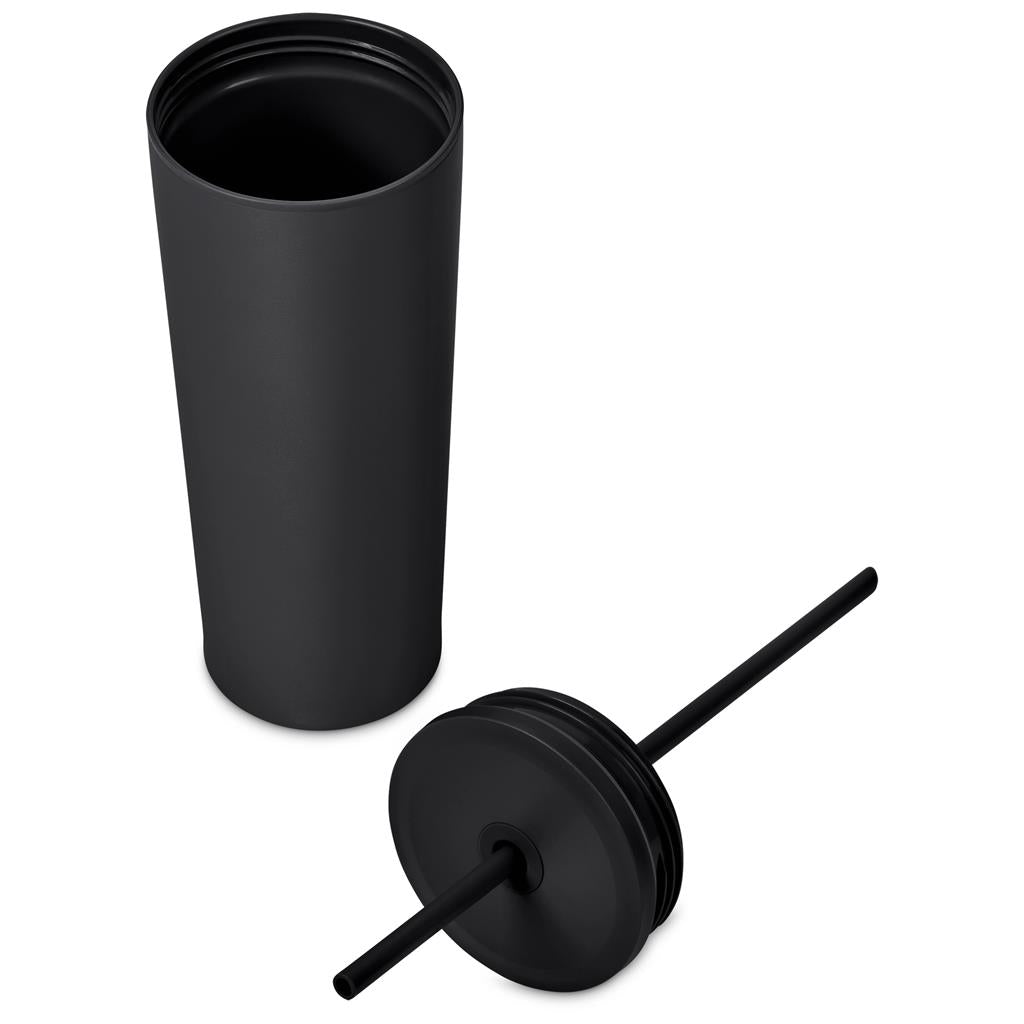 Concorde Stainless Steel & Plastic Double-Wall Tumbler & Straw