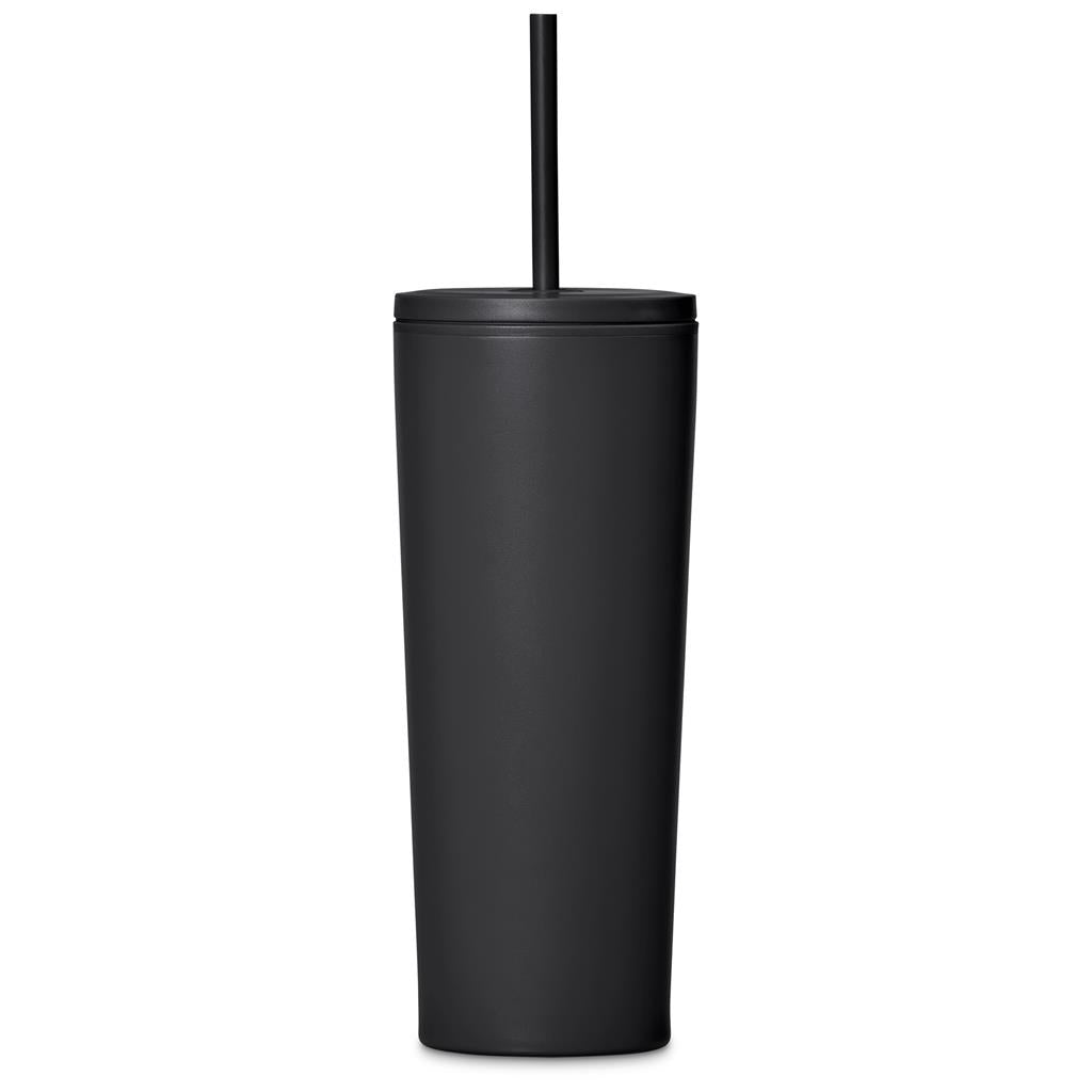 Concorde Stainless Steel & Plastic Double-Wall Tumbler & Straw