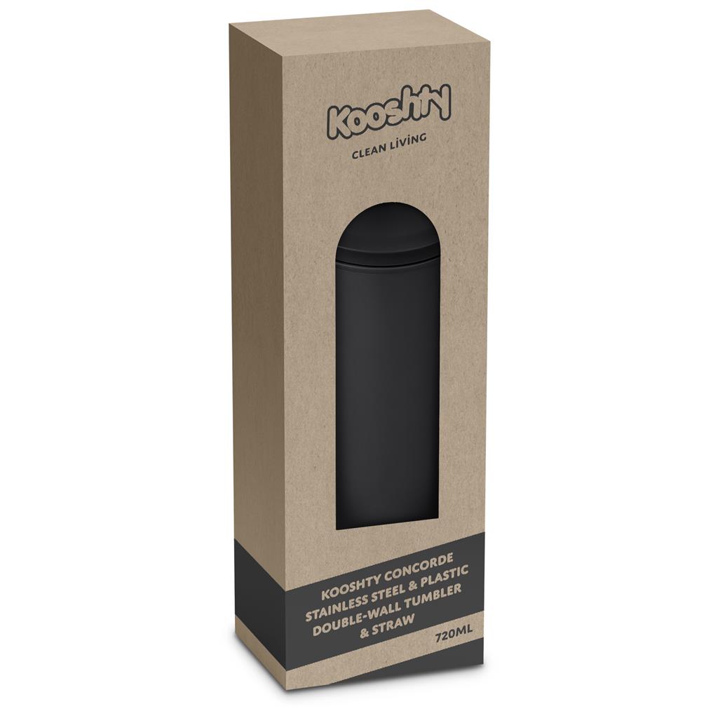 Concorde Stainless Steel & Plastic Double-Wall Tumbler & Straw