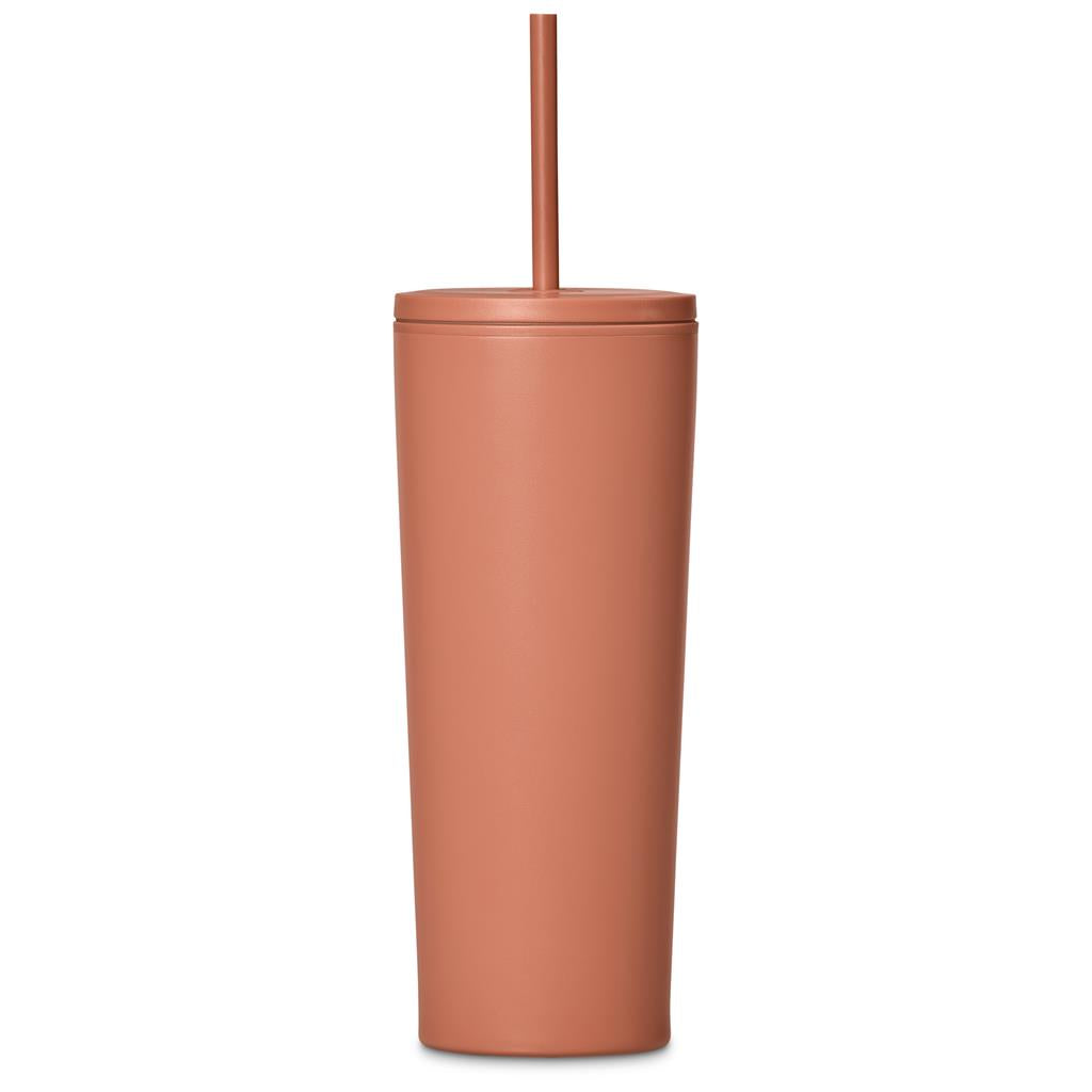 Concorde Stainless Steel & Plastic Double-Wall Tumbler & Straw