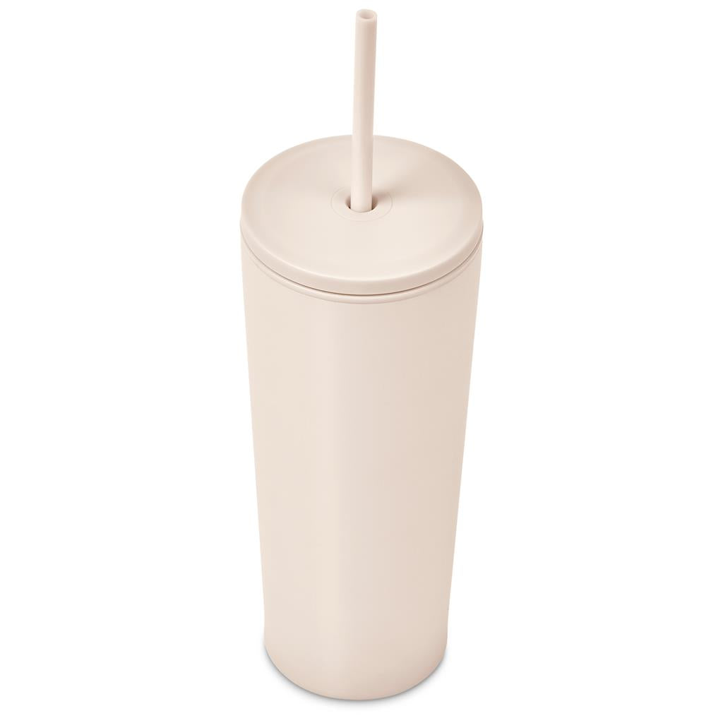 Concorde Stainless Steel & Plastic Double-Wall Tumbler & Straw