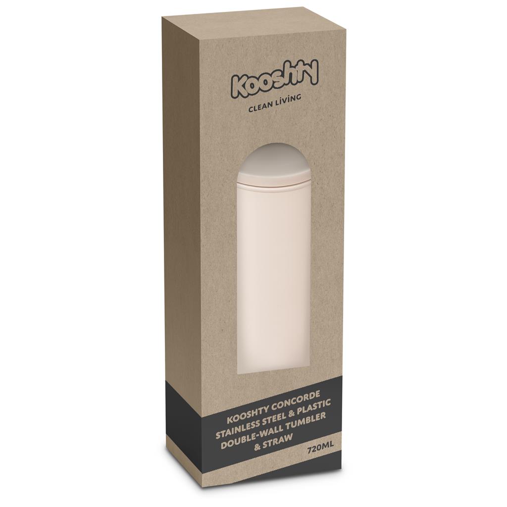 Concorde Stainless Steel & Plastic Double-Wall Tumbler & Straw