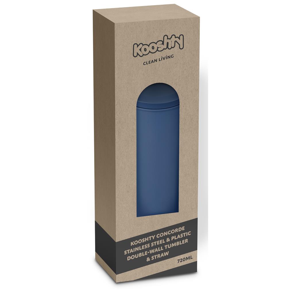 Concorde Stainless Steel & Plastic Double-Wall Tumbler & Straw