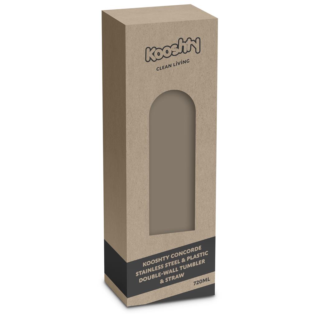 Concorde Stainless Steel & Plastic Double-Wall Tumbler & Straw