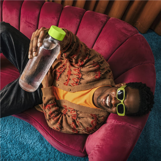 Kooshty Gladiola Glass Water Bottle lifestyle