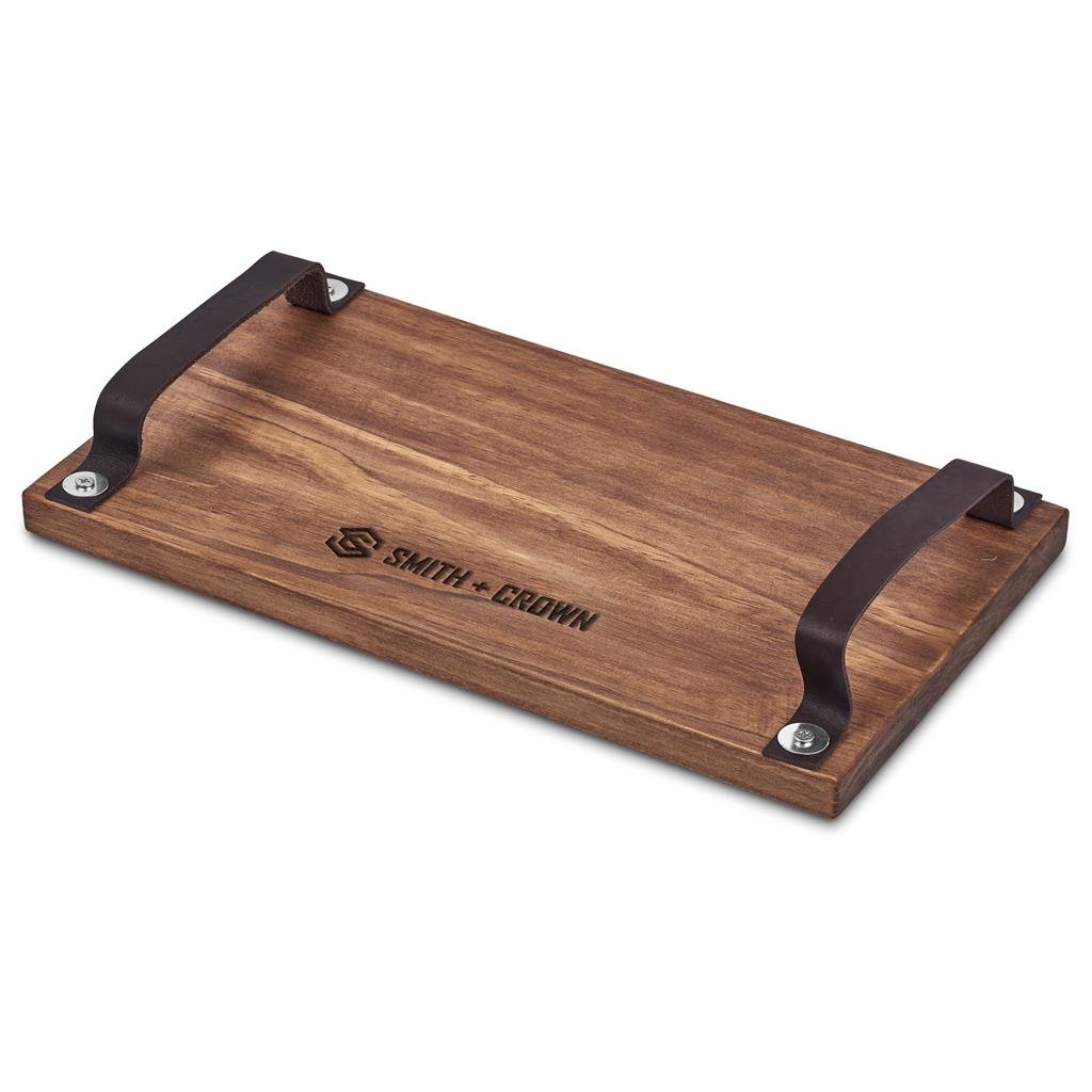 The Farm Style Wooden Tray with Leather Straps