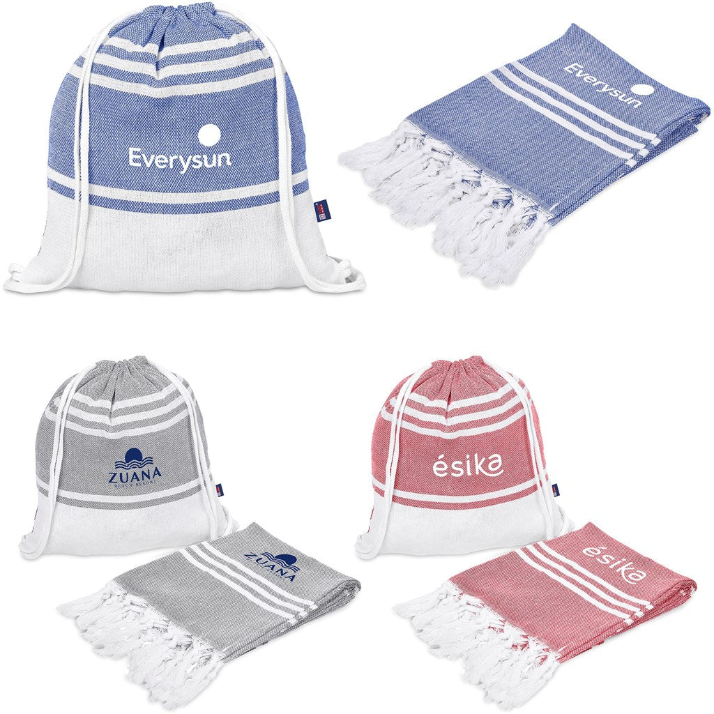 Santa Cruz Cotton-Rich Beach Towel & Drawstring Bag