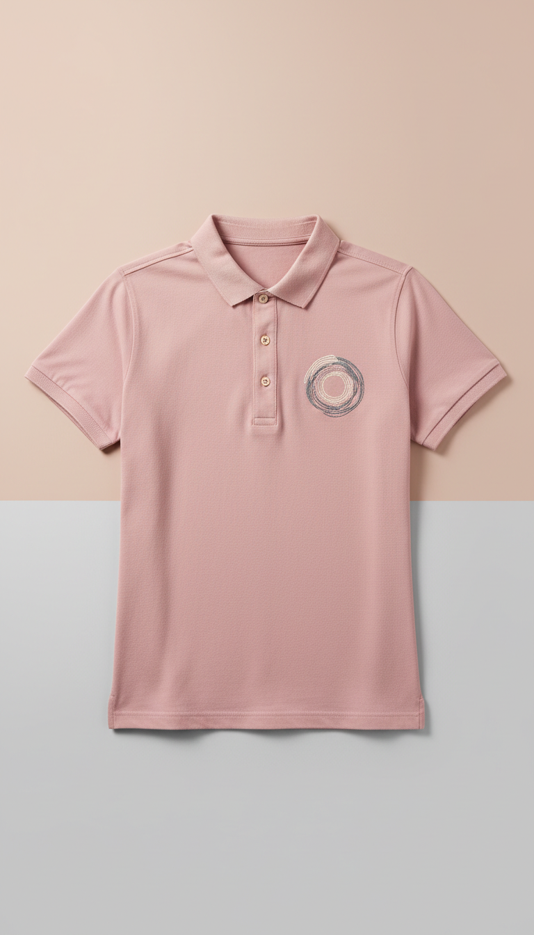 Embroidered Polo Shirt in Cotton Blend
