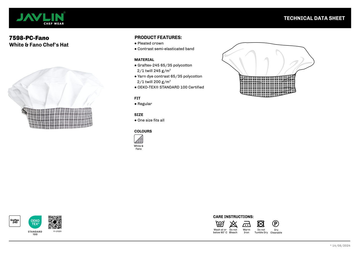 White & Fano Chef’s Hat