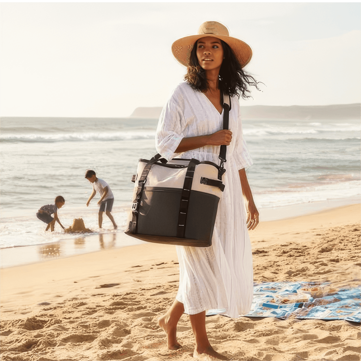 Andy Cartwright Cederberg 24-can cooler on the beach