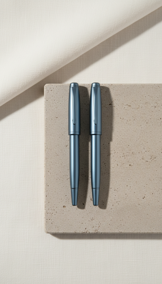 Brushed Metal Pen Set with Case
