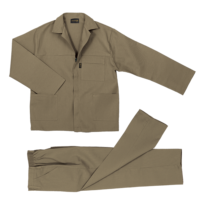 Barron Budget Poly Cotton Conti Suit - Khaki