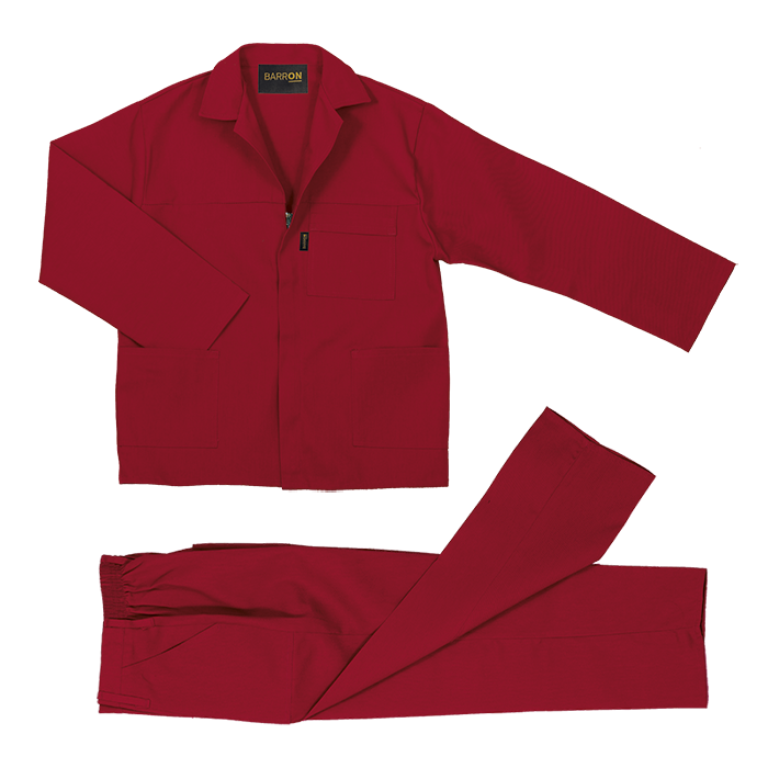 Barron Budget Poly Cotton Conti Suit - Red