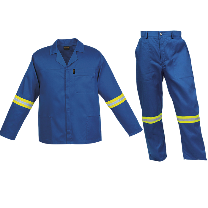 Barron Budget Poly Cotton Conti Suit with Reflective - Royal