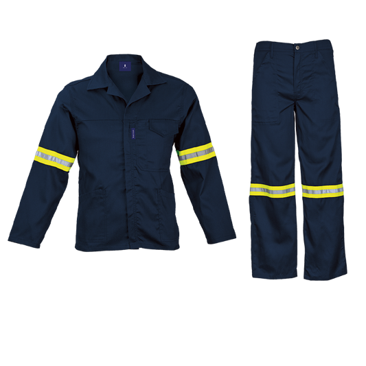 Barron Supreme Poly Cotton Conti Suit with Reflective - Dark Navy