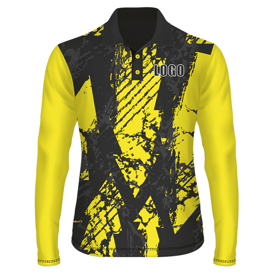 Custom Sublimated Kids Long Sleeve Golf Shirt