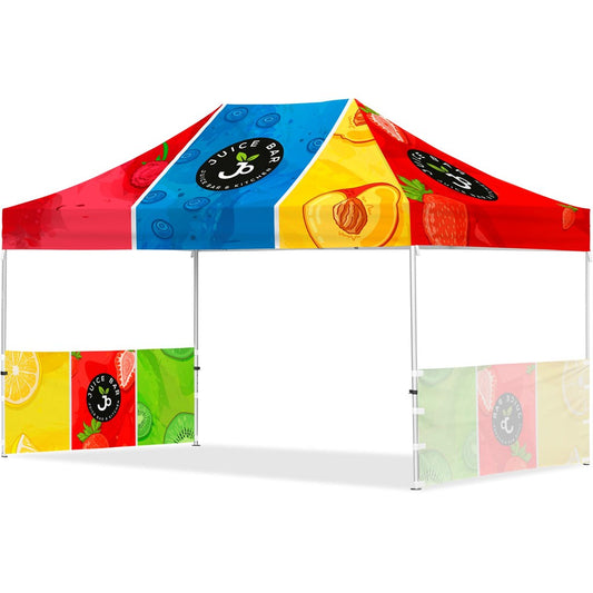 Coated Steel Sublimated Gazebo 4.5m x 3m - 2 Short Half-Wall Skins
