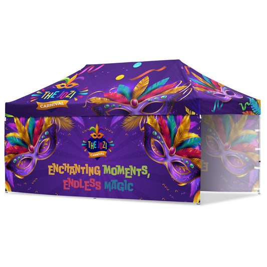 Coated Steel Sublimated Gazebo 6m x 3m - 2 Long Full-Wall Skins