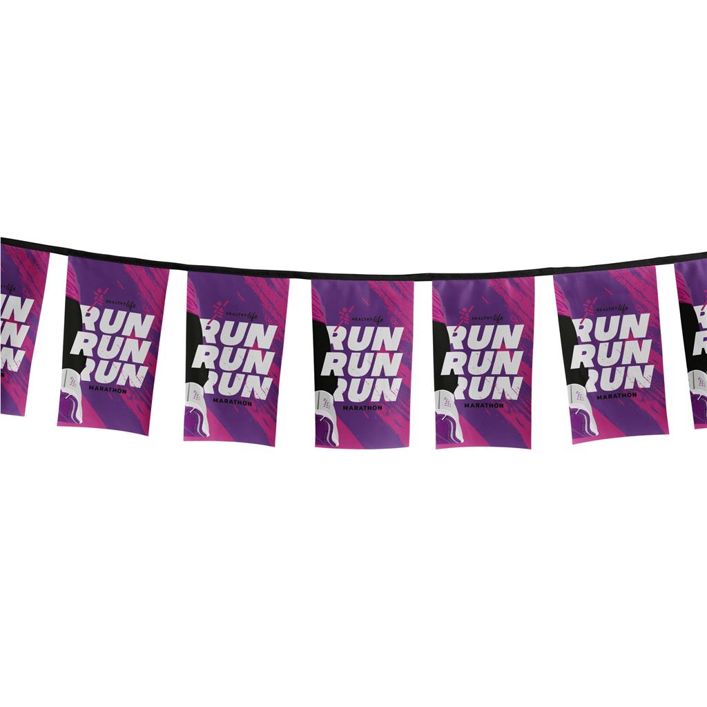Sublimated Single-Sided Polyester Rectangle Bunting - 10m