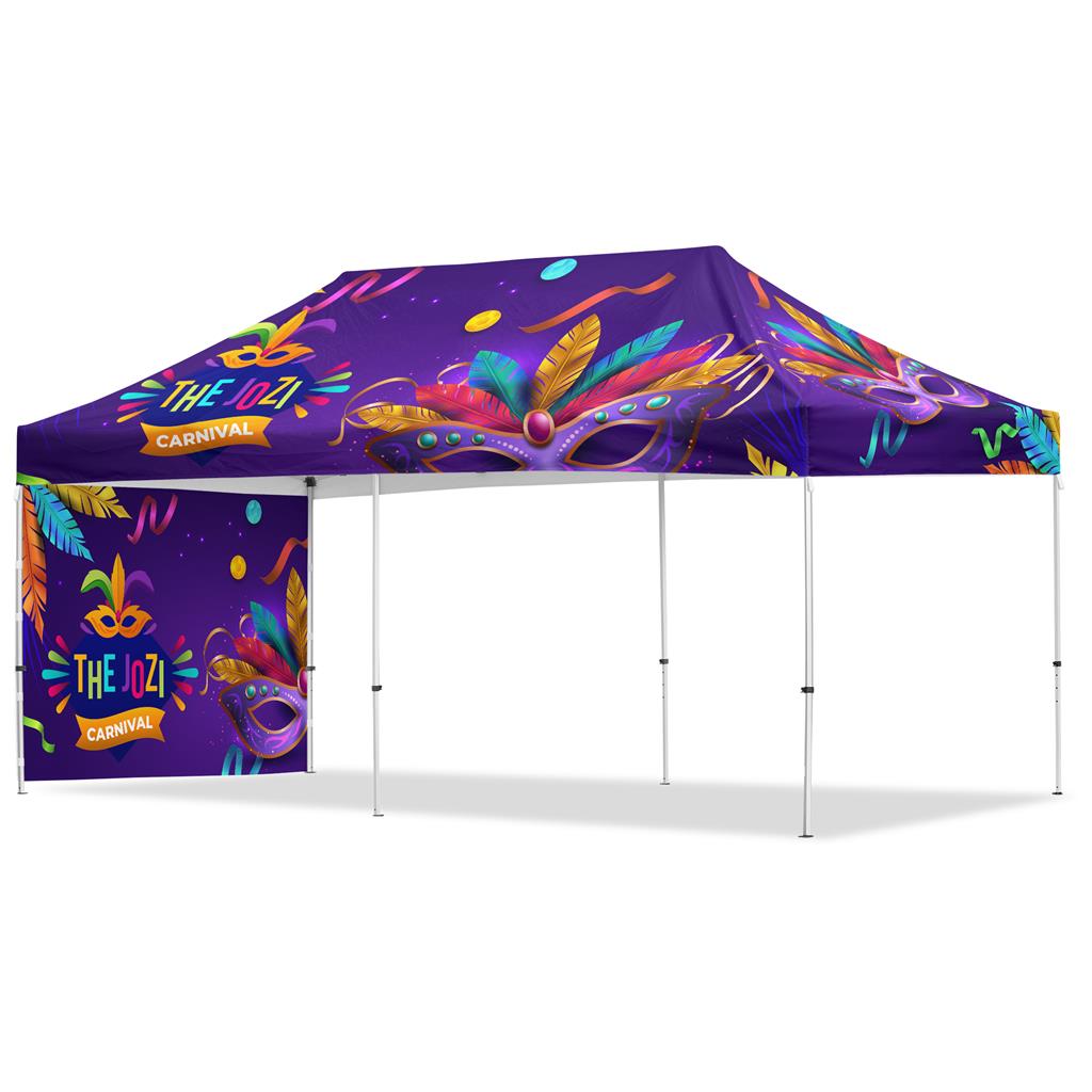 Coated Steel Sublimated Gazebo 6m x 3m - 1 Short Full-Wall Skin