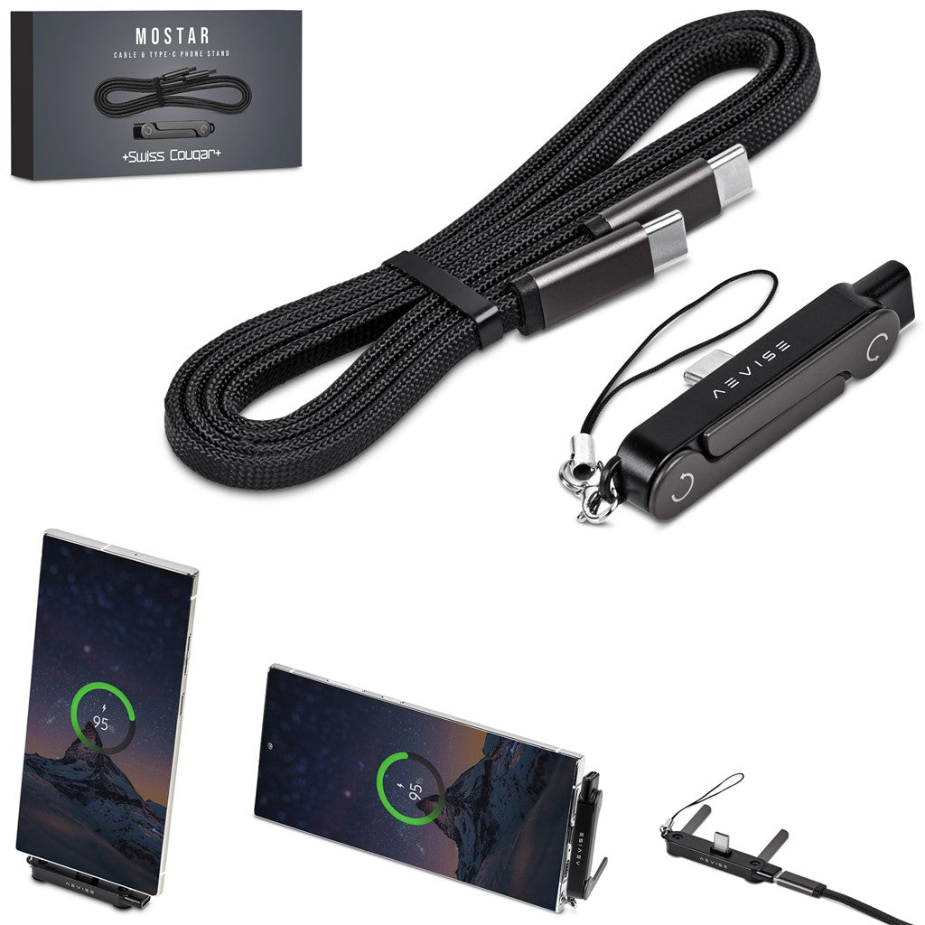 Swiss Cougar Mostar Fast Charge Cable & Phone Stand