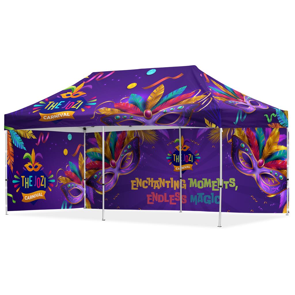 Coated Steel Sublimated Gazebo 6m x 3m - 1 Long Full- Wall Skin - 1 Short Full-Wall Skin