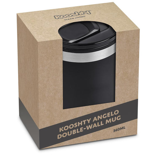 Kooshty Angelo Stainless Steel & Plastic Double-Wall Mug – 360ml