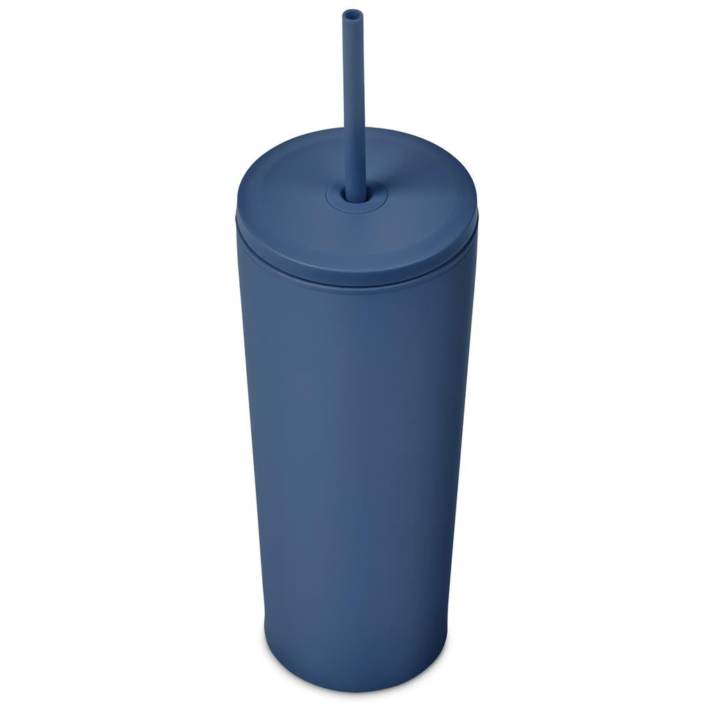 Concorde Stainless Steel & Plastic Double-Wall Tumbler & Straw