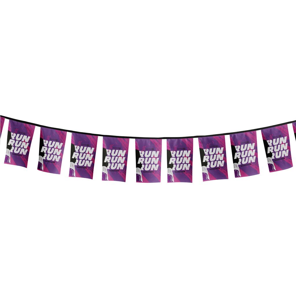 Sublimated Single-Sided Polyester Rectangle Bunting - 10m