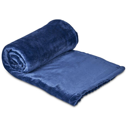 Serendipio Glacial Sherpa Fleece Blanket – Navy