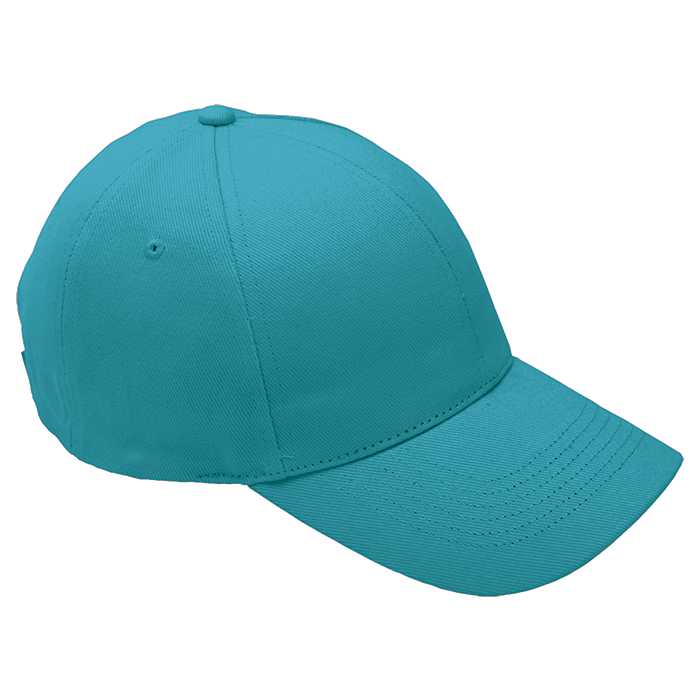 Brushed Cotton 6 Panel Cap - Aquamarine