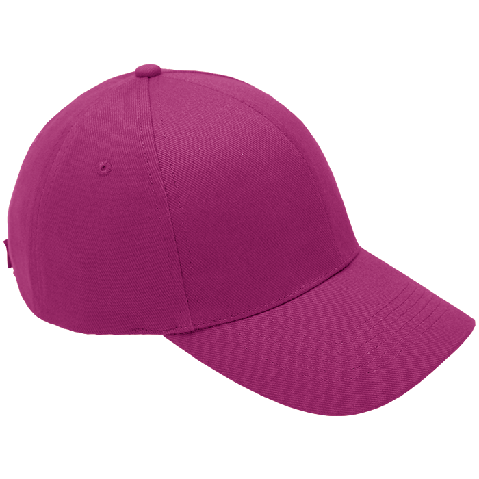 Brushed Cotton 6 Panel Cap - Bright Pink