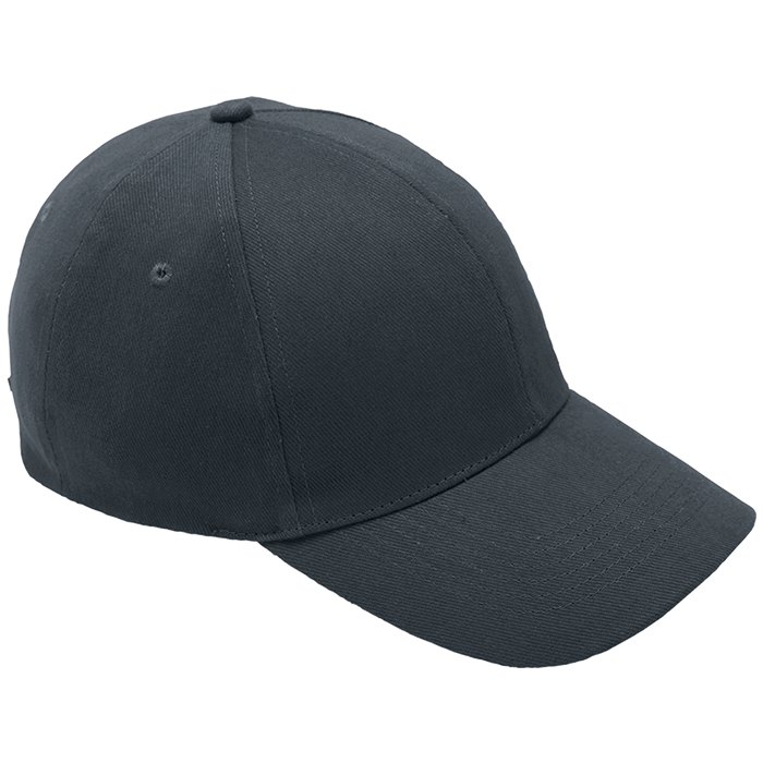 Brushed Cotton 6 Panel Cap - Grey