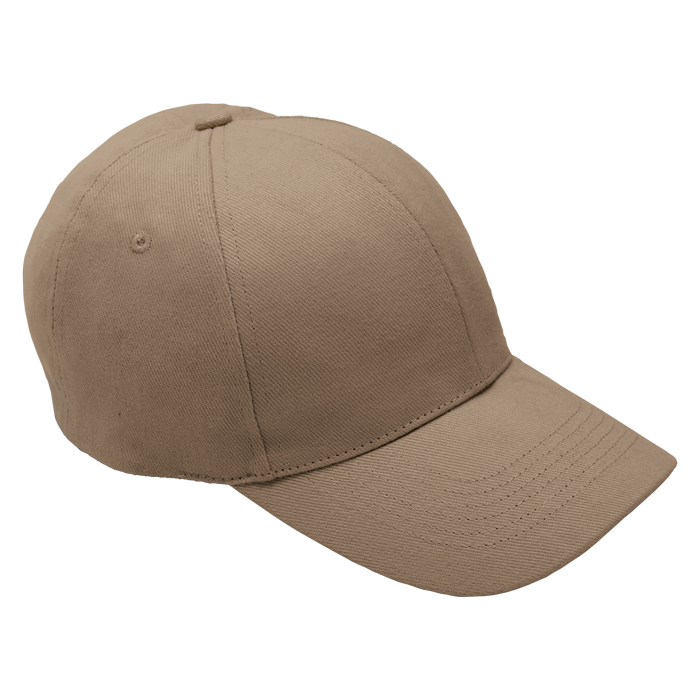 Brushed Cotton 6 Panel Cap - Khaki