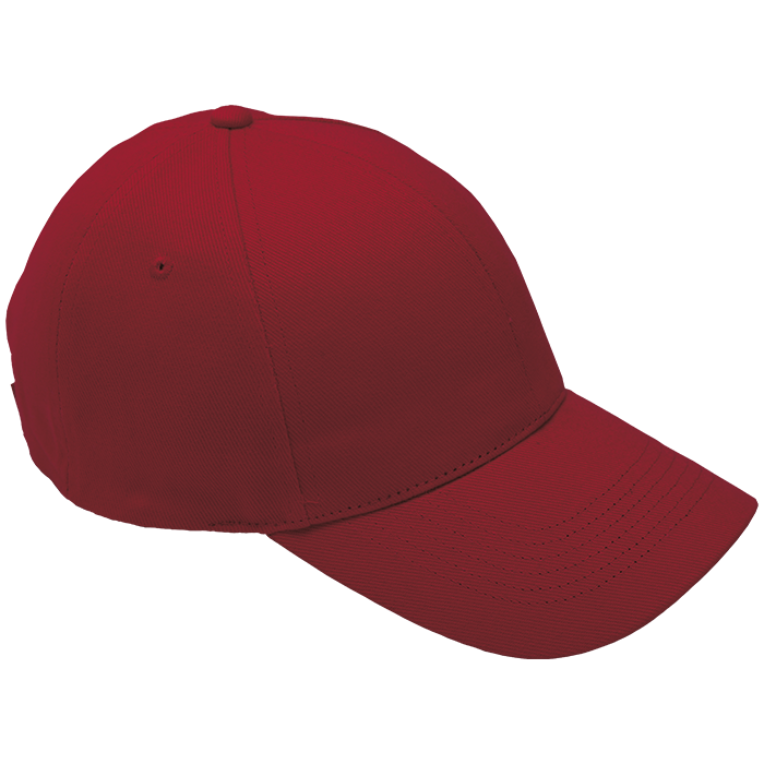 Brushed Cotton 6 Panel Cap - Red