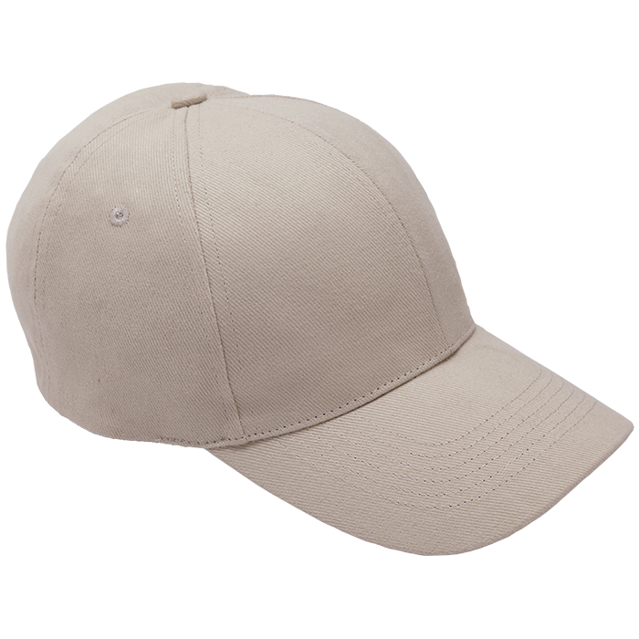 Brushed Cotton 6 Panel Cap - Stone