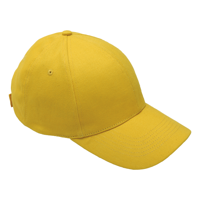 Brushed Cotton 6 Panel Cap - Yellow