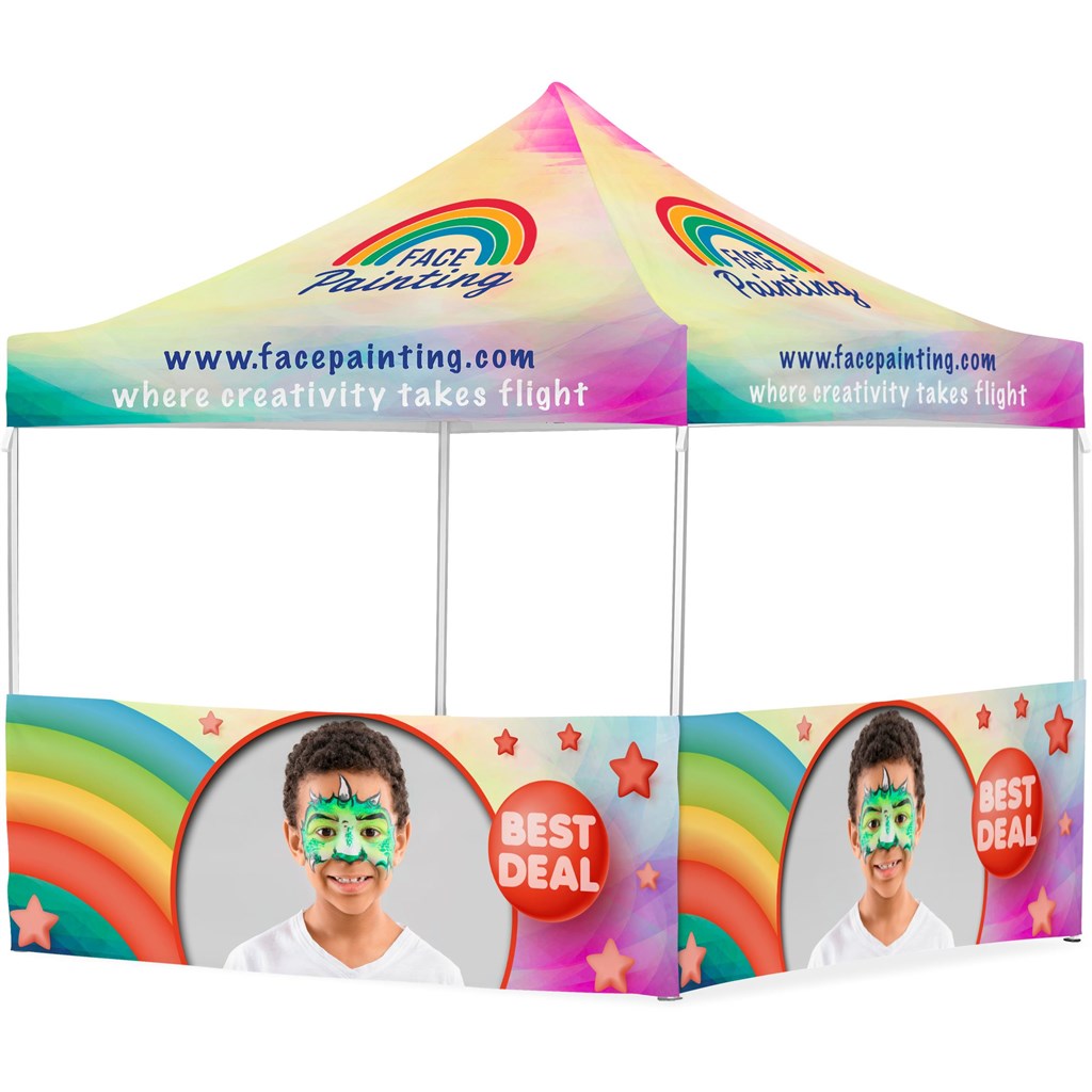 Coated Steel Sublimated Gazebo 3m x 3m - 2 Half-Wall Skins